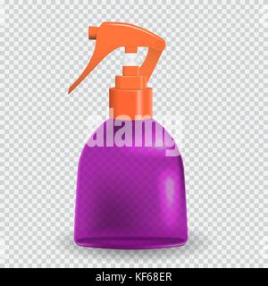 Bunte naturalistischen Flasche mit Spray. Vector Illustration. Stock Vektor