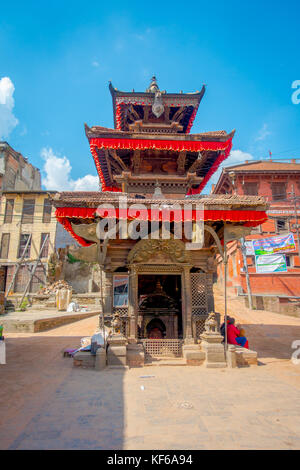 Bhaktapur, Nepal - November 04, 2017: alte hinduistische Tempel in den Durbar Square in Bhaktapur, das ist die Stadt mit mehr Tempel für Bereich Stockfoto