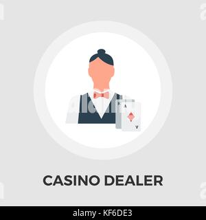 Casino Dealer Flachbild-Symbol Stock Vektor