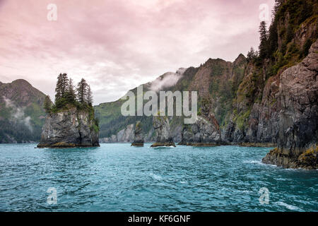 Usa, Alaska, Seward, erkunden Resurrection Bay auf dem Weg zum Gletscher holgate Stockfoto