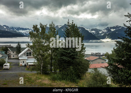 Usa, Alaska, Seward, Blick vom Hotel Seward zu Resurrection Bay Stockfoto