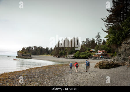 Usa, Alaska, Homer, China poot Bay, die Kachemak Bucht, Wandern rund um zu der Stelle zurück, an der die Kachemak Bay Wilderness Lodge Stockfoto