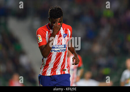 Elche, Spanien. 25 Okt, 2017. Thomas während des Spiels zwischen Elche CF vs Atlético de Madrid, eine Runde 16-1st Leg von Copa del Rey 2017/18 in Martinez Valero Stadium, Elche. 25. Oktober 2017. Credit: gtres información más comuniación auf Linie, s l/alamy leben Nachrichten Stockfoto