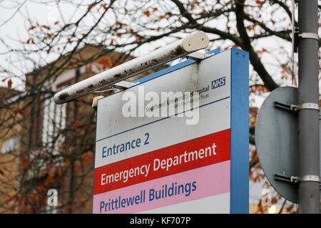 26 Okt, 2017. Southend Krankenhaus hat verkündet, daß es nun nicht die Absicht hat, für Patienten in den Wohnungen der Menschen in einem airbnb zu erholen - Stil. Penelope Barritt/Alamy leben Nachrichten Stockfoto