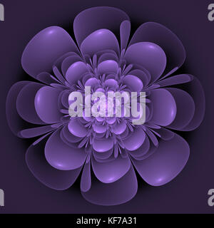 Schöne abstrakte Fraktale Blume, Blau und Violett Stockfoto