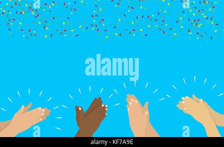 Flach. Applaus. Hände klatschen. Vector Illustration. Stock Vektor