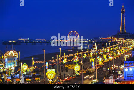 Blackpool Illuminations entlang der Goldenen Meile, Lancashire, England, Großbritannien Stockfoto