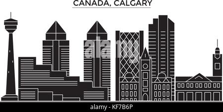 Kanada, Calgary Architektur vektor Skyline der Stadt, Reisen Stadtbild mit Sehenswürdigkeiten, Gebäuden, isolierte Sehenswürdigkeiten auf Hintergrund Stock Vektor