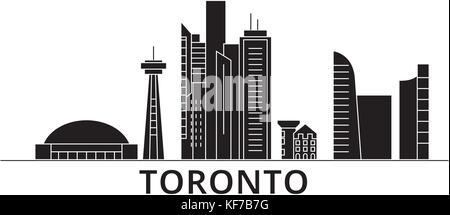 Kanada, Toronto City Architektur vektor Skyline der Stadt, Reisen Stadtbild mit Sehenswürdigkeiten, Gebäuden, isolierte Sehenswürdigkeiten auf Hintergrund Stock Vektor