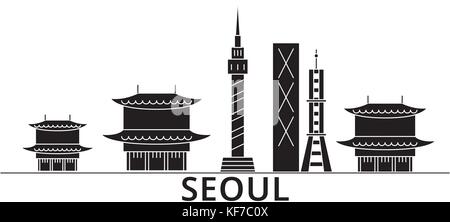 Seoul Architektur vektor Skyline der Stadt, Reisen Stadtbild mit Sehenswürdigkeiten, Gebäuden, isolierte Sehenswürdigkeiten auf Hintergrund Stock Vektor
