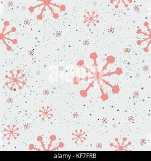 Cute winter nahtlose Muster mit Schneeflocken. Vector Illustration. Stock Vektor