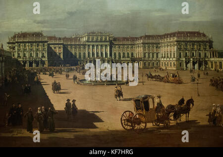 Bernardo Bellotto (1721-1780) italienischer Maler. Blick auf Schloss Schönbrunn. Außenfassade. 1759-61. Kunsthistorisches Museum (Kunst Geschichte Museum). Wien. Österreich. Stockfoto