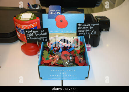 Die Royal British Legion poppy Sammlung, Wales Stockfoto