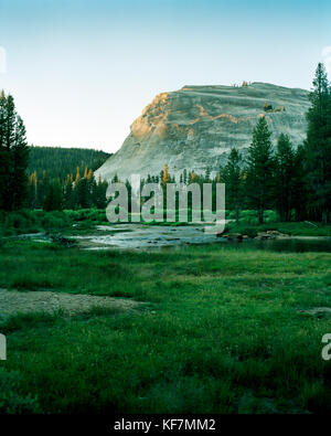 USA, Kalifornien, der Merced River, der durch den Boden des Yosemite Valley fließt, Yosemite National Park Stockfoto