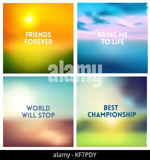 Abstract vector Natur verschwommenen Hintergrund. square unscharfen Hintergründen - Himmel Wolken Meer Ozean grün Farben Stock Vektor