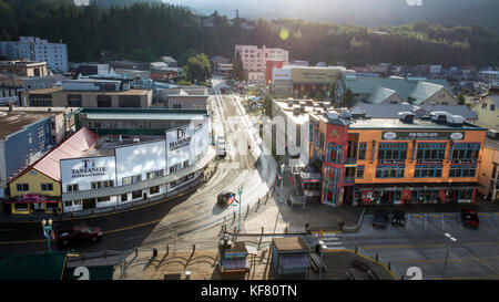 Usa, Alaska, Ketchikan, Blick auf die Stadt befindet sich direkt vor dem Hafen von Ketchikan Stockfoto