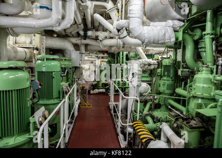 Usa, Alaska, Juneau, unten im Maschinenraum der Holland Amerika Kreuzfahrt Schiff, die oosterdam Stockfoto