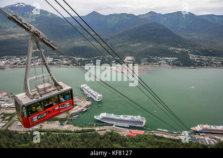 Usa, Alaska, Juneau, Aussicht vom Mount roberts Tramway der Hafen in Juneau Stockfoto
