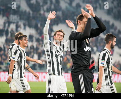 Turin, Italien. 25 Okt, 2017. Claudio Marchisio (Juventus FC) während theserie a: FC Juventus vs s.p.a.l. 2013 Bei der Allianz Stadion. juventus gewinnt 4-1. Turin, Italien, 25. Oktober 2017 Credit: Alberto gandolfo/Pacific Press/alamy leben Nachrichten Stockfoto