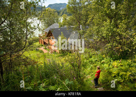 Usa, Alaska, redoute Bay, Big River Lake, Wandern auf dem Gelände an der Redoute Bay Lodge Stockfoto