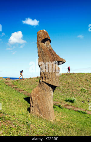 Easter Island, Chile, Isla de Pascua, Rapa Nui, Rano Raraku ist eine vulkanische Krater an den unteren Hängen des terevaka, es versorgt fast 95% der Insel Stockfoto