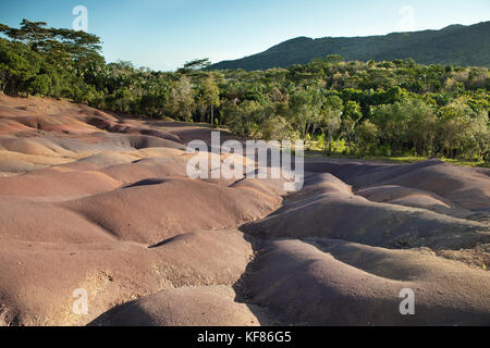 Mauritius, chamarel, Landschaft bei Sieben farbige Erde, eine geologische Formation, war die erste Sehenswürdigkeit in Mauritius Stockfoto