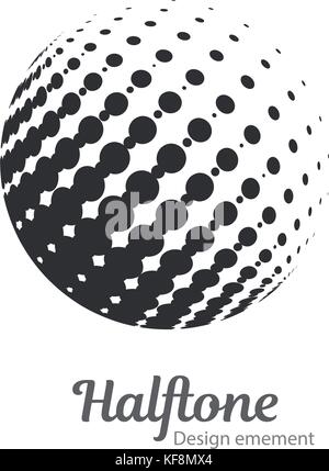 Abstract vector halftone Kreis Frames festlegen. Abstrakte gepunktete gradient Logo Design Elemente. grunge Halftone strukturierte Muster mit Punkten. pop art dotte Stock Vektor