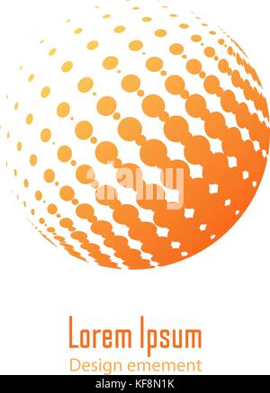 Vektor Halbton abstrakte Logo Design Element. orange gepunktete Bereich Business Logo Stock Vektor