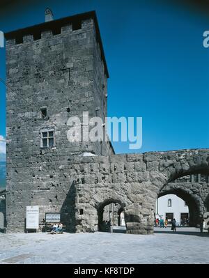 Aostatal, Aosta, Porta Pretoria Stockfoto
