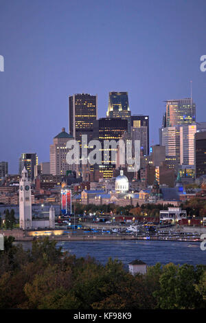 Kanada, Quebec, Montreal, Skyline, St. Lawrence River, Stockfoto