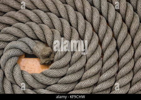 Seil Spule om HMS Warrior, Portsmouth, UK. Stockfoto