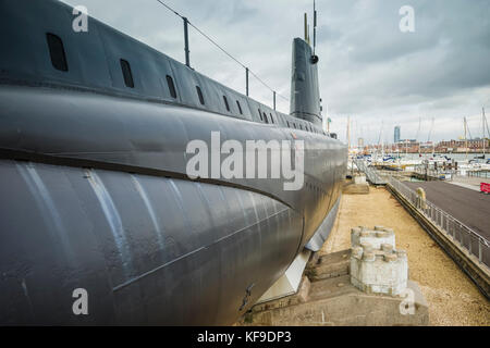 U-Boot HMS Alliance im Gosport Royal Navy Museum. Stockfoto