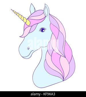 Leiter der Hand Einhorn gezeichnet Stock Vektor