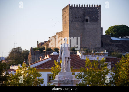 Dom Pedro V Statue, Castelo de Vide, Portugal Stockfoto