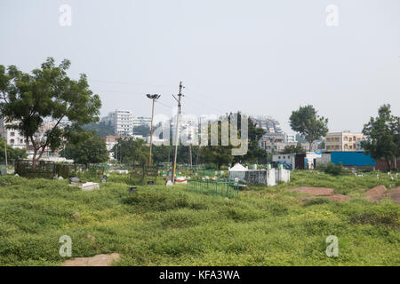 HYDERABAD, Indien - Oktober 22,2017. Muslimischen Begräbnisstätte in Hyderabad, Indien Stockfoto