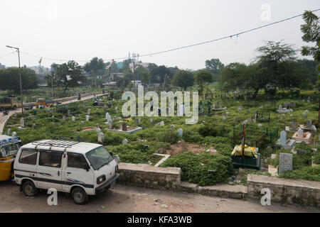 HYDERABAD, Indien - Oktober 22,2017. Muslimischen Begräbnisstätte in Hyderabad, Indien Stockfoto