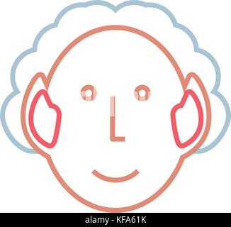 Flache Linie auf weißem Hintergrund Vektor-illustration farbige Weihnachten Elf Stock Vektor