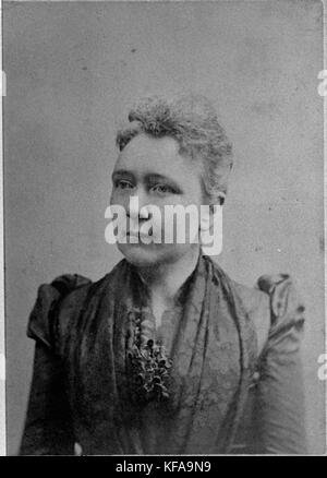 Dieses Porträt von Jessie Ackerman aus der Zeit um 1894 fängt einen bedeutenden Moment im Leben der historischen Figur ein und bietet einen Einblick in Mode und Stil der Epoche. Stockfoto