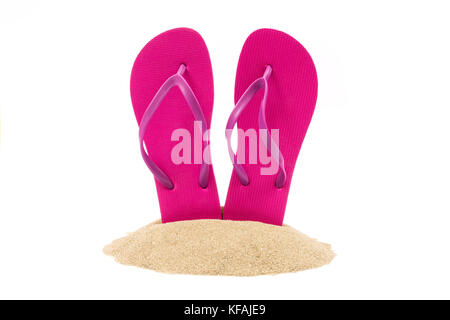 Isolierte flip flops auf weißem Hintergrund Stockfoto