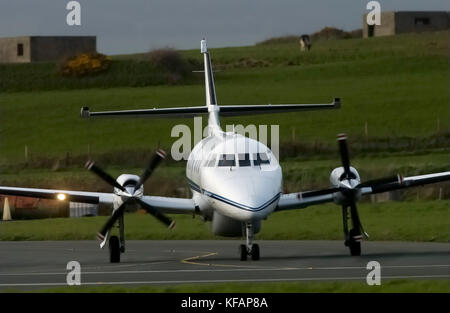 Eine EuroManx BAE Jetstream 31 Rollen Stockfoto