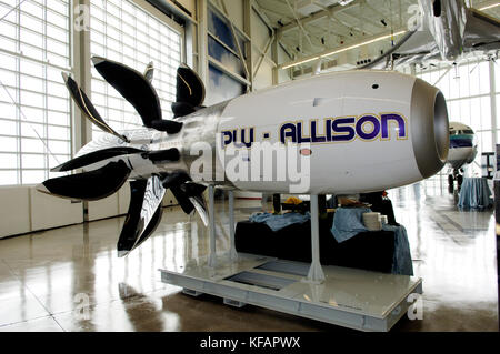 Pratt & Whitney/Allison 578-DX-UDF mit großen Propeller Blades auf der Anzeige Stockfoto