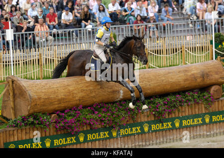 Linda Algotsson (SWE), My Fair Lady - Weltreiterspiele Aachen - 26. August 2006, Military Cross Country Stockfoto