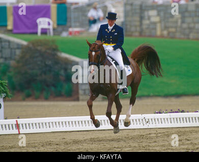 Die Olympischen Spiele in Atlanta 1996, Kyra Kyrklund (FIN) Reiten Flyinge Amiral Stockfoto