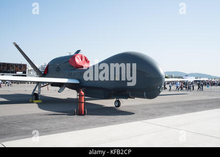 SEOUL, SÜDKOREA - 21. OKTOBER 2017: Global Hawk Drohne der U.S. Air Force auf der Seoul International Aerospace & Defense Exhibition 2017 Stockfoto