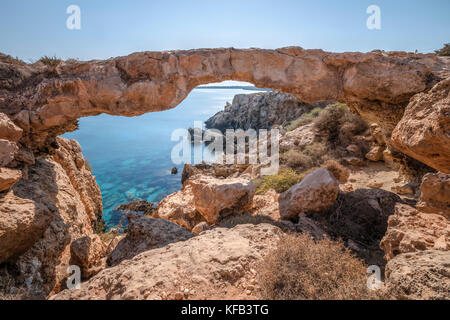 Stone Arch, Capo Greco, Ayia Napa, Zypern Stockfoto