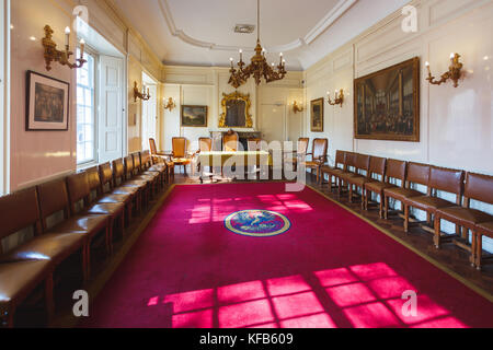 Amsterdam, Niederlande, 24. September 2017: Innenraum des Kabinetts der portugiesischen Synagoge von Amsterdam Stockfoto