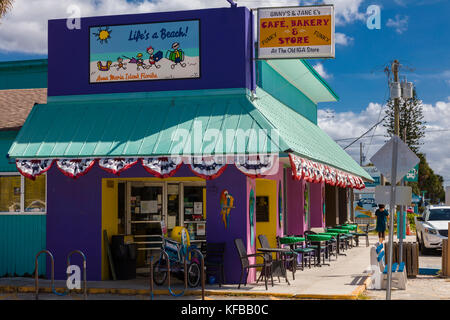 Ginny's and Jane E's Cafe and Coastal Store in der Stadt Anna Maria auf Anna Maria Island, Florida, USA Stockfoto