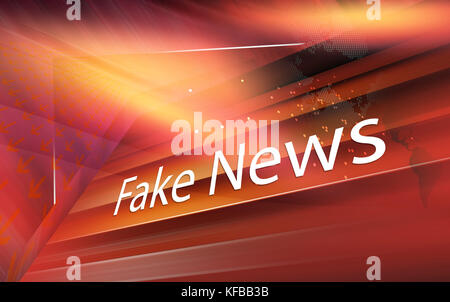 Grafische digitale gefälschte Nachrichten Hintergrund mit Pfeilen und Nachrichten Text. 3D-Rendering, 3D-Darstellung Stockfoto
