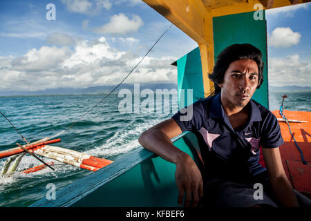 Philippinen, Palawan, Puerto Princessa, Reise auf einem Schiff der Flamingo aufgerufen, eine Fischzucht in der Gegend Santa Lucia Stockfoto