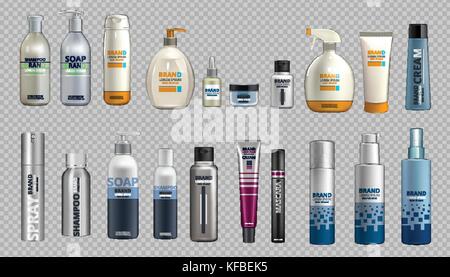Digitale Vektor realistische Flaschen set Sammlung mockup Stock Vektor